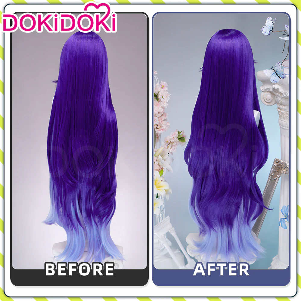 【Ready For Ship】DokiDoki Game Wuthering Waves Cosplay Lucilla Wig Long Curly Purple Layered Gradient Hair - Image 5