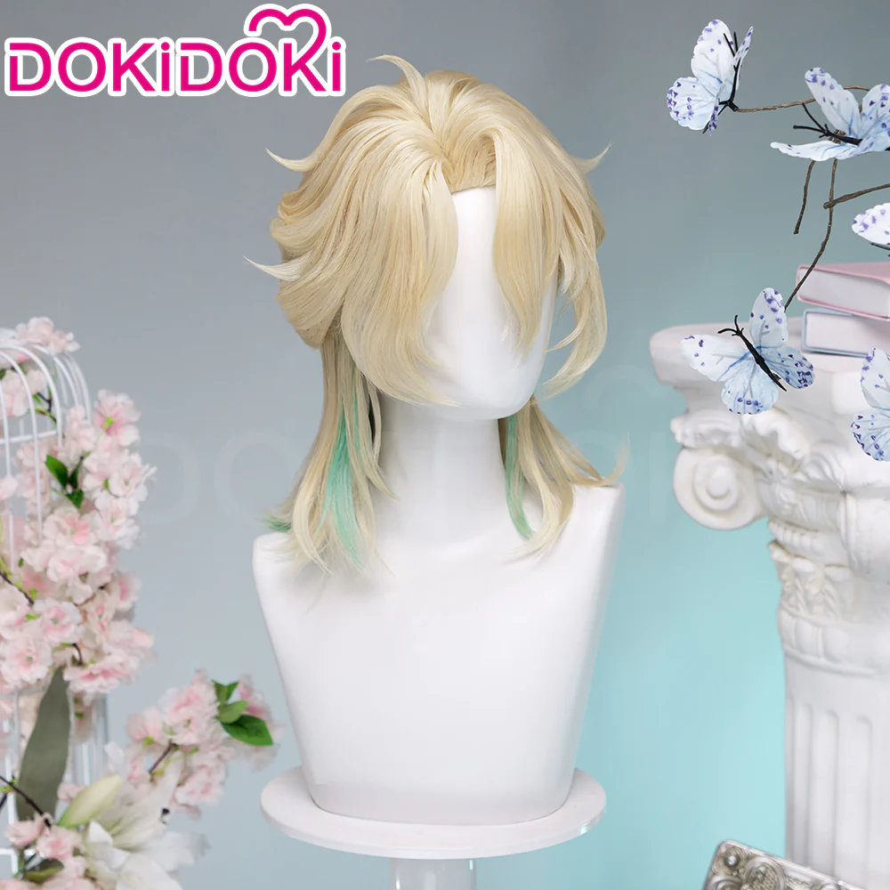 【Ready For Ship】DokiDoki Game Wuthering Waves Cosplay Luuk Herssen Wig Long Blonde Light Green Hightlight Hair - Image 3