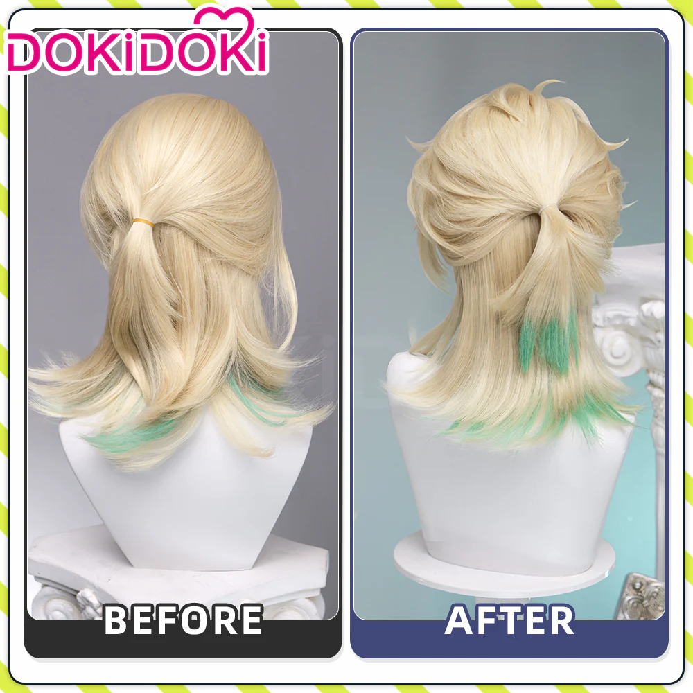 【Ready For Ship】DokiDoki Game Wuthering Waves Cosplay Luuk Herssen Wig Long Blonde Light Green Hightlight Hair - Image 5