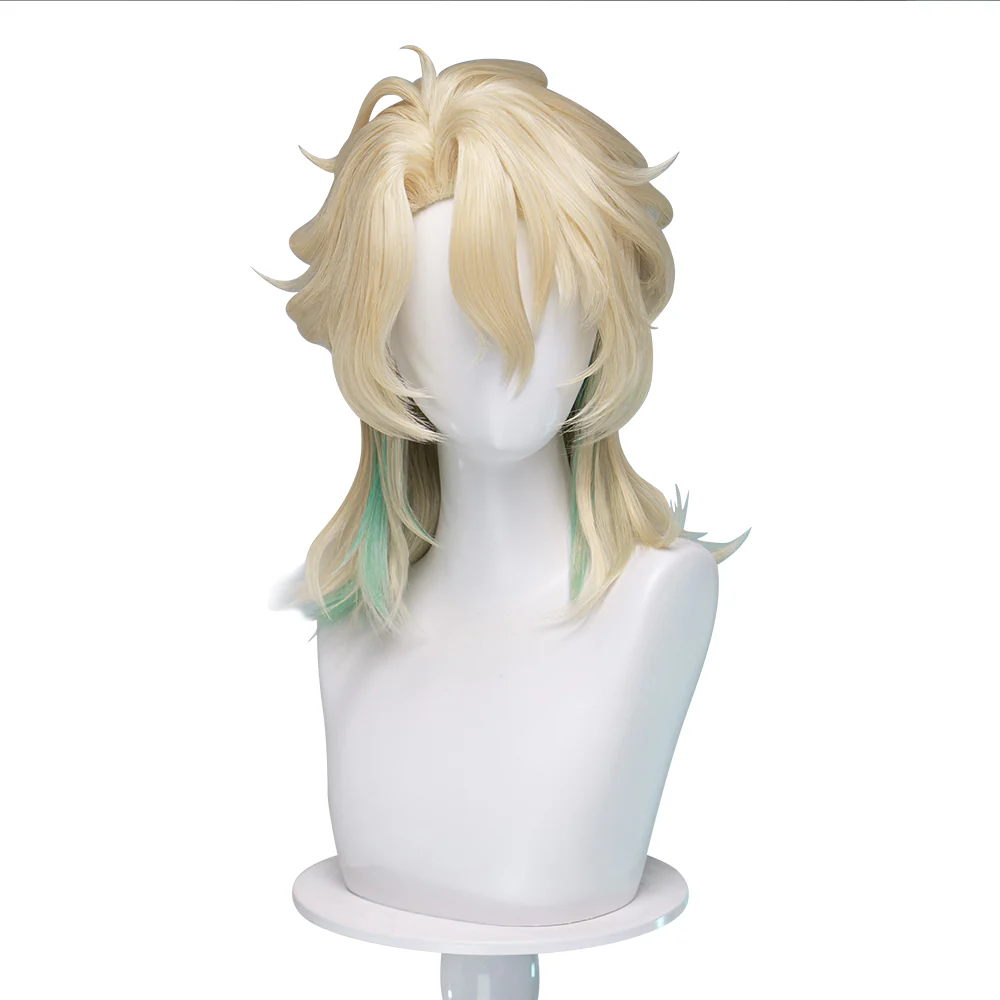 【Ready For Ship】DokiDoki Game Wuthering Waves Cosplay Luuk Herssen Wig Long Blonde Light Green Hightlight Hair - Image 7