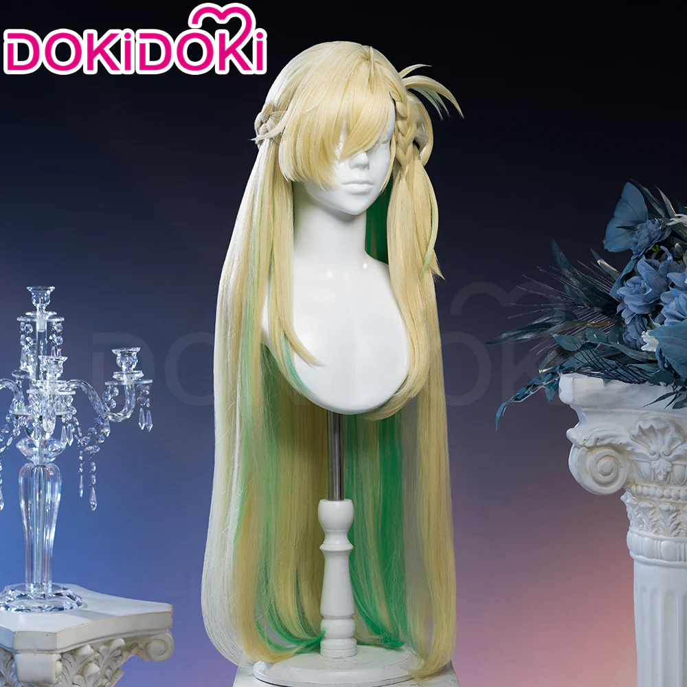 【Official Art Ver Ready For Ship】DokiDoki Game Wuthering Waves Cosplay Lynae Wig Long Straight Blonde Green Hightlight Hair - Image 6