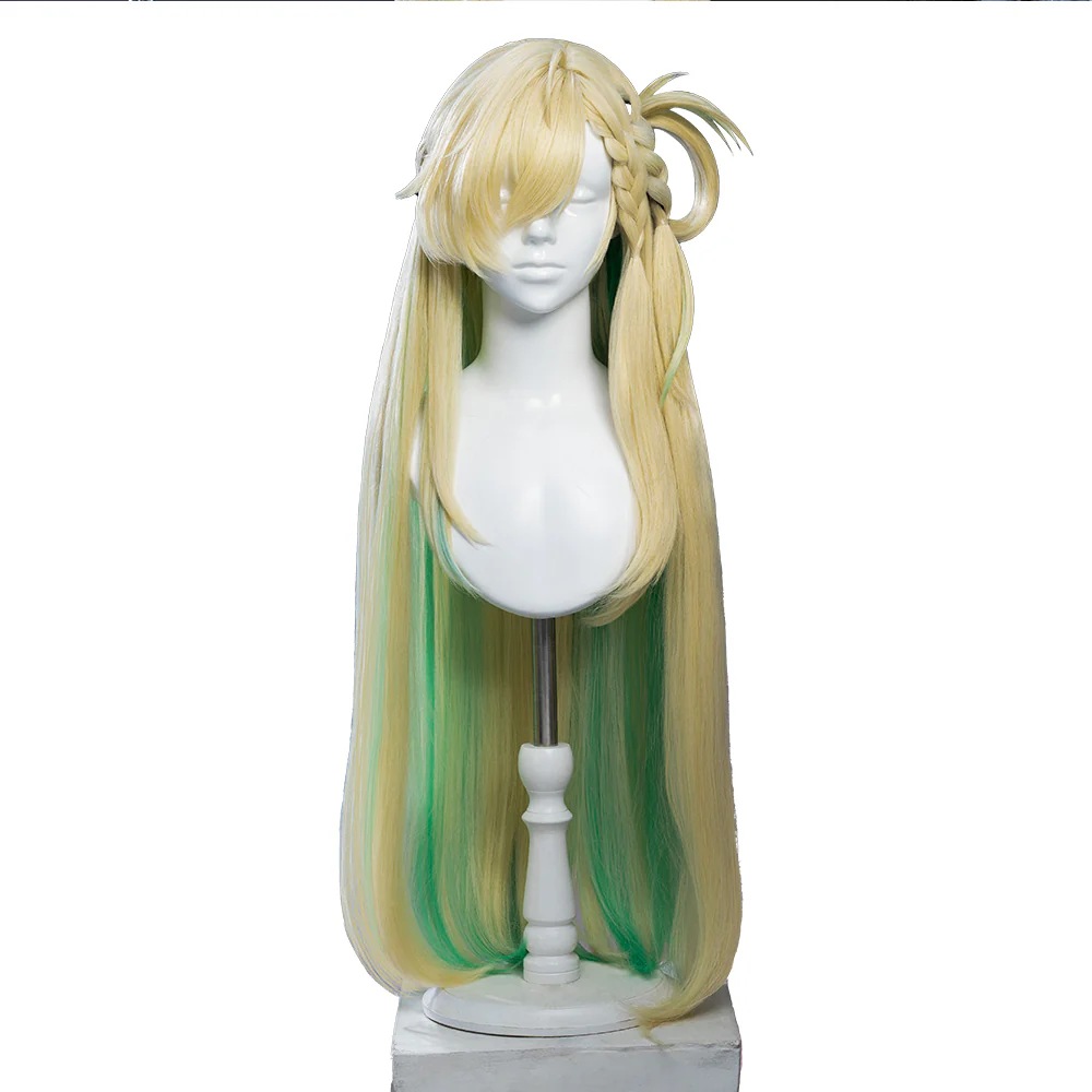 【Official Art Ver Ready For Ship】DokiDoki Game Wuthering Waves Cosplay Lynae Wig Long Straight Blonde Green Hightlight Hair - Image 9