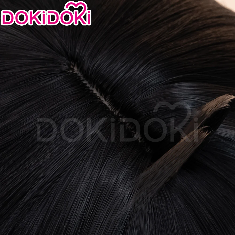 【Ready For Ship】DokiDoki Game Wuthering Waves Cosplay Rover Female Wig Long Straight Black Grey Hair - Image 6