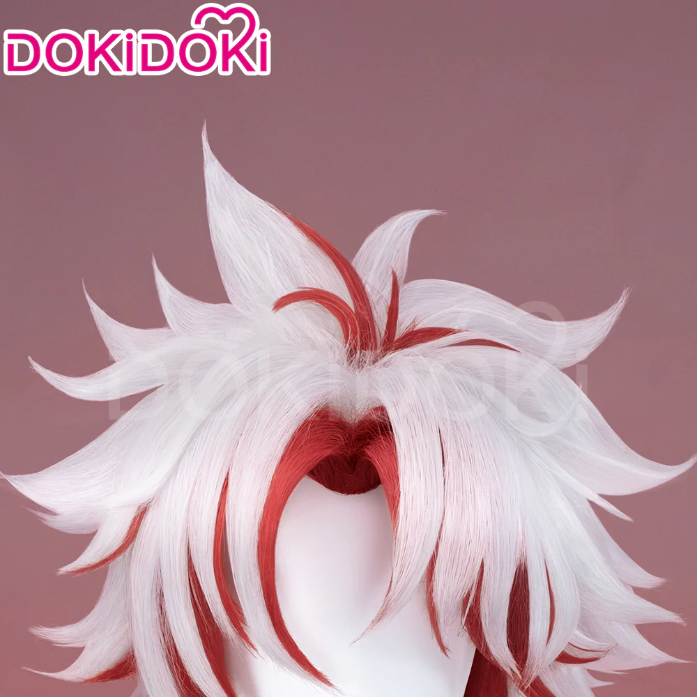 【Ready For Ship】DokiDoki Game Wuthering Waves Cosplay Scar Wig / Earrings / Ear Clips Short Straight White Red Hair - Image 5
