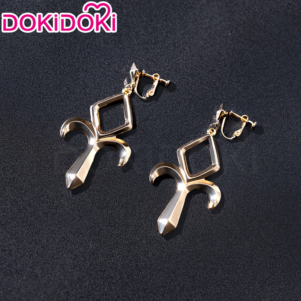 【Ready For Ship】DokiDoki Game Wuthering Waves Cosplay Scar Wig / Earrings / Ear Clips Short Straight White Red Hair - Image 7