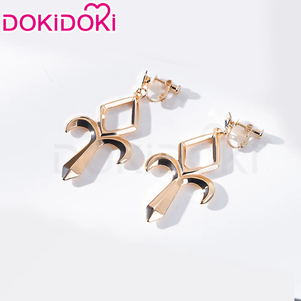 【Ready For Ship】DokiDoki Game Wuthering Waves Cosplay Scar Wig / Earrings / Ear Clips Short Straight White Red Hair - Image 8