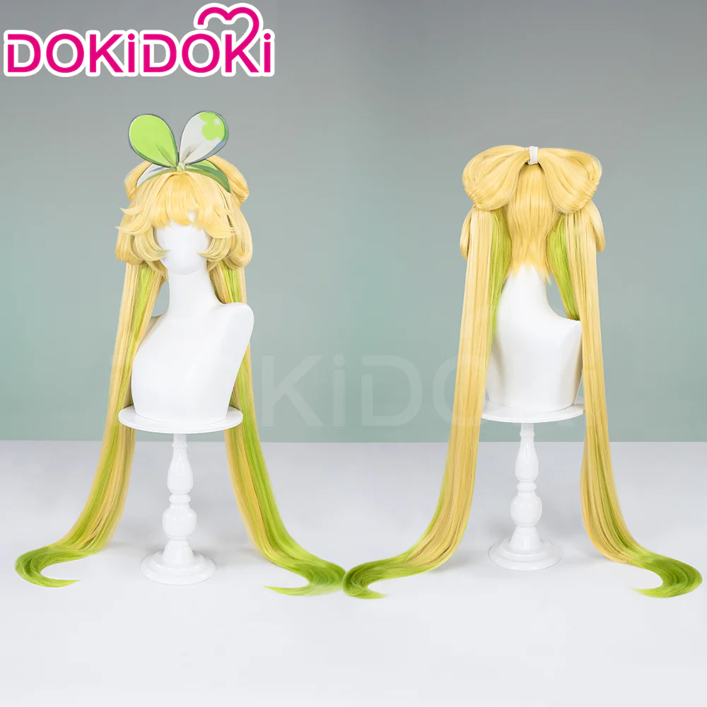 【Ready For Ship】DokiDoki Game Wuthering Waves Cosplay Verina Wig Long Straight Yellow Green Hair