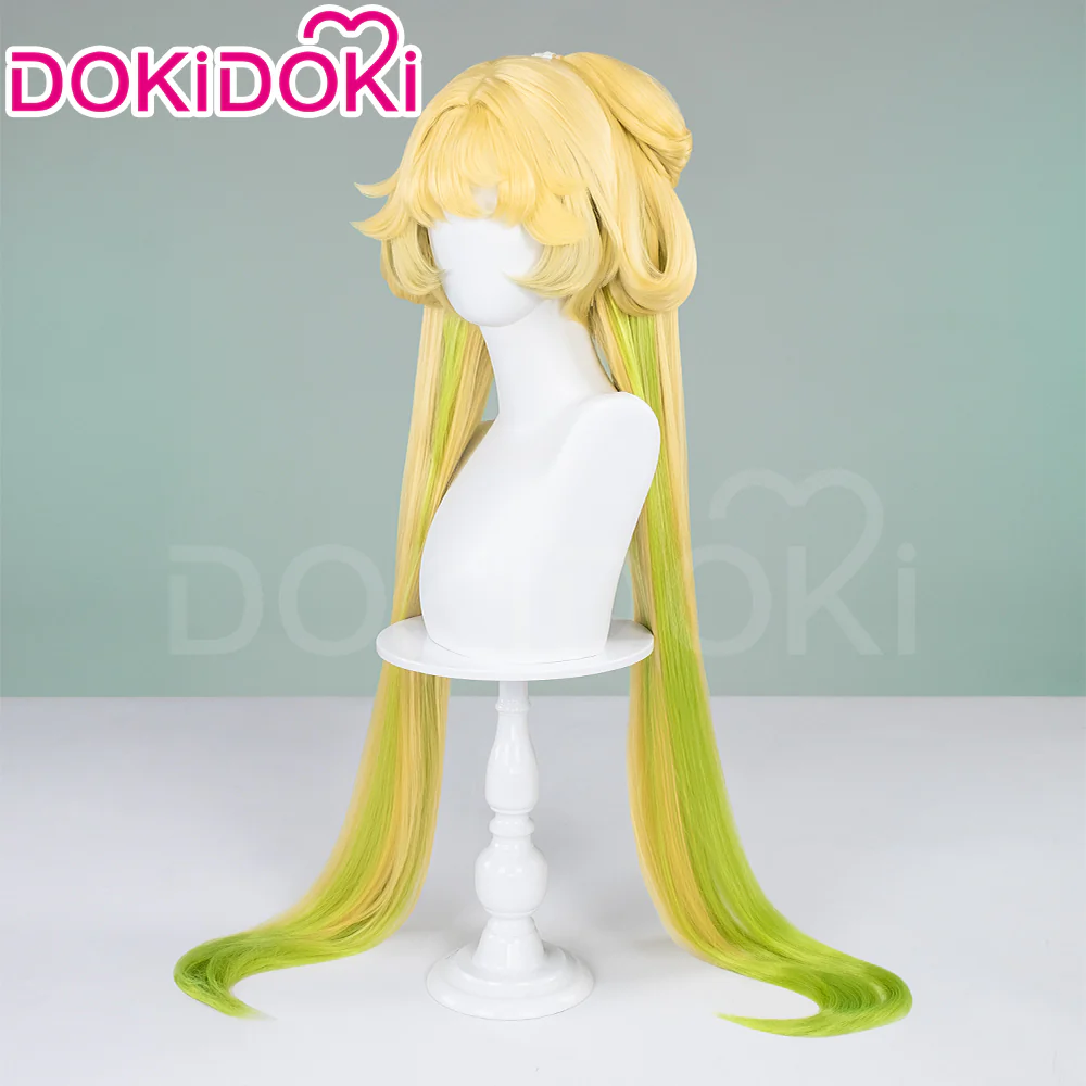 【Ready For Ship】DokiDoki Game Wuthering Waves Cosplay Verina Wig Long Straight Yellow Green Hair - Image 4