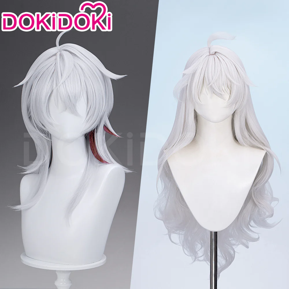 【Ready For Ship】DokiDoki Game Wuthering Waves Cosplay Zani Cosplay Wig / Horns /  Earrings Ear Clips Ear Accessories Long Curly Silver Hair - Image 2
