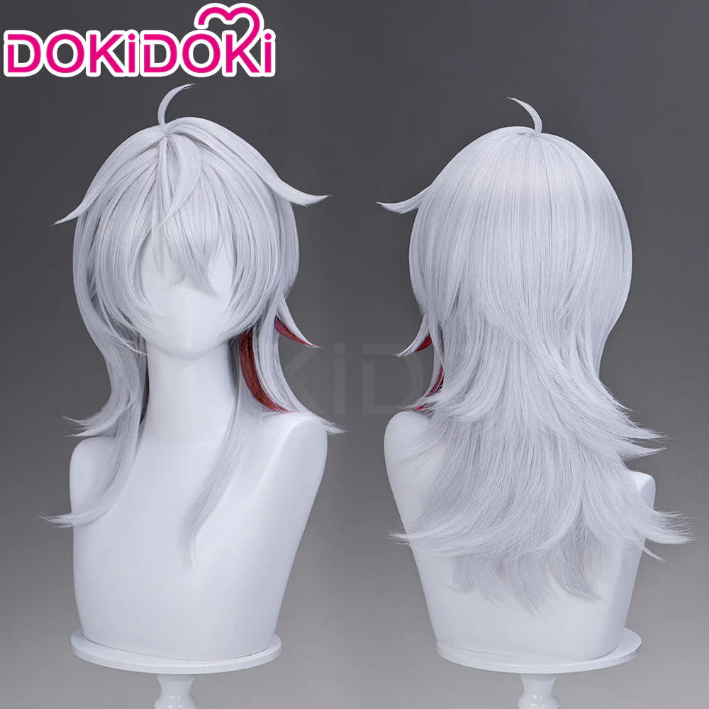 【Ready For Ship】DokiDoki Game Wuthering Waves Cosplay Zani Cosplay Wig / Horns /  Earrings Ear Clips Ear Accessories Long Curly Silver Hair - Image 3