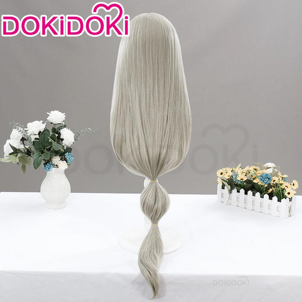 【Ready For Ship】DokiDoki Game Zenless Zone Zero Cosplay Alexandrina Sebastiane Victoria Wig Long Straight Grey Hair - Image 4