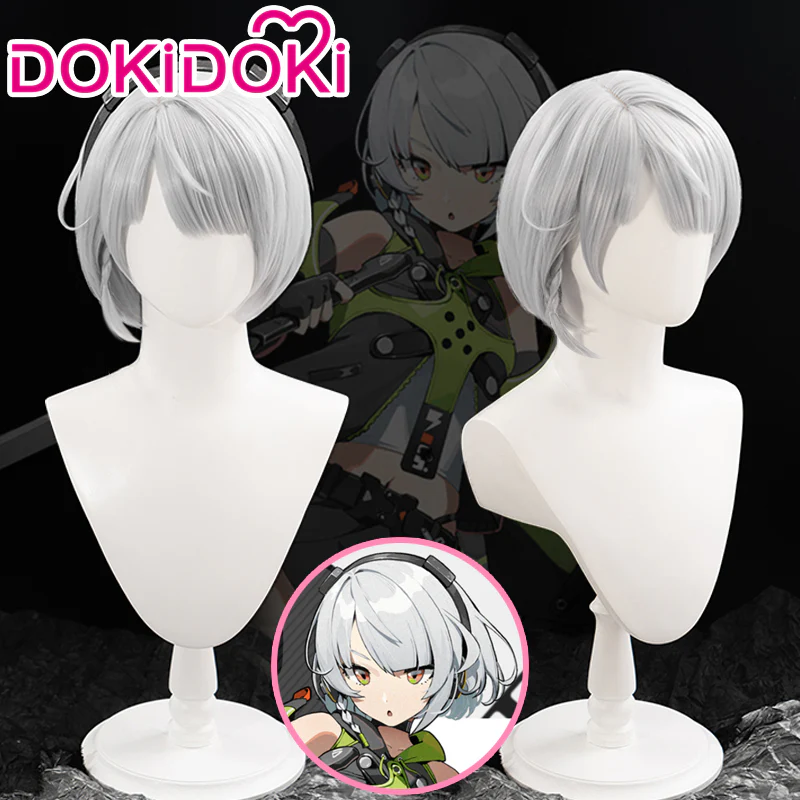 【Ready For Ship】DokiDoki Game Zenless Zone Zero Cosplay Anby Demara  Cosplay Wig Short Silver - Image 6