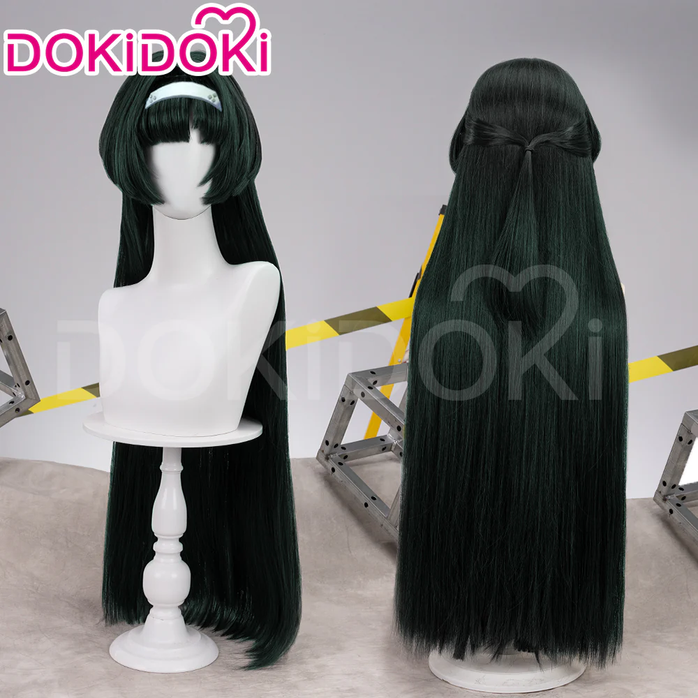 【Wig Ready For Ship】DokiDoki Game Zenless Zone Zero Cosplay Astra Yao Wig / Earrings / Ear Clips Long Straight Black / Green Hair ZZZ Yao Jiayin - Image 8