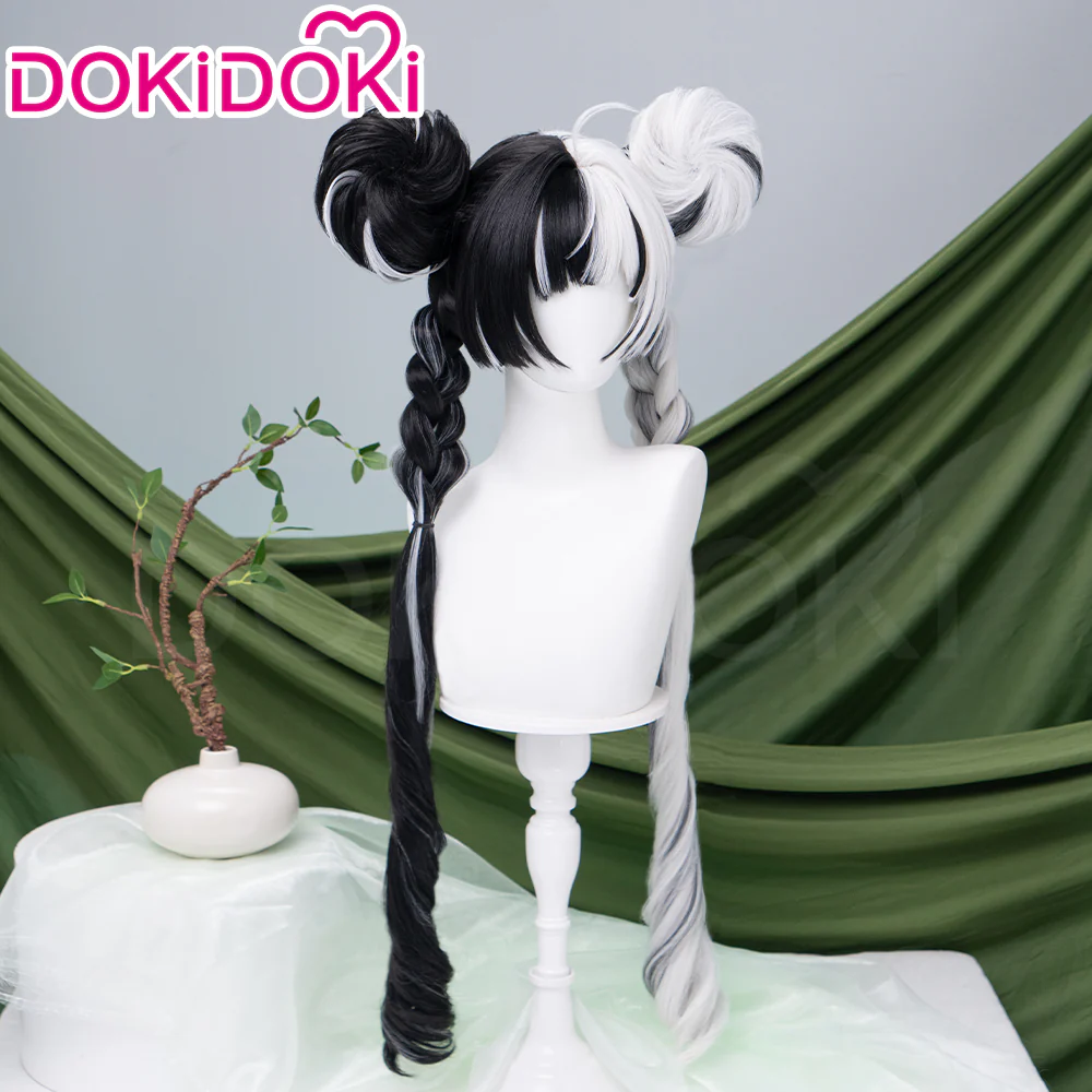 【Ready For Ship】DokiDoki Game Zenless Zone Zero Cosplay Dialyn Wig Long Black White Hair Double Braids - Image 3