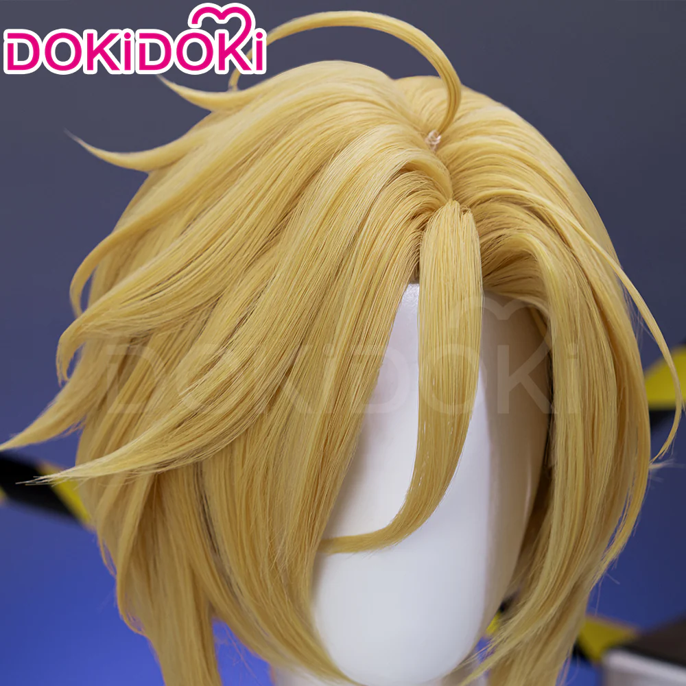 【Ready For Ship】DokiDoki Game Zenless Zone Zero Cosplay Hugo Cosplay Wig / Earrings Long Straight Blond Hair Ponytail ZZZ - Image 5