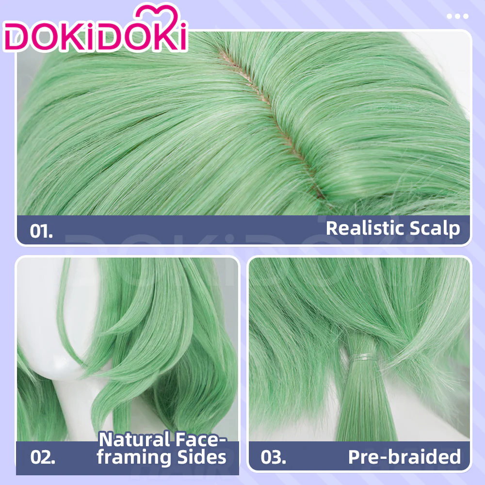 【Ready For Ship】DokiDoki Game Zenless Zone Zero Cosplay Isolde Wig Long Straight Green Hair ZZZ - Image 4