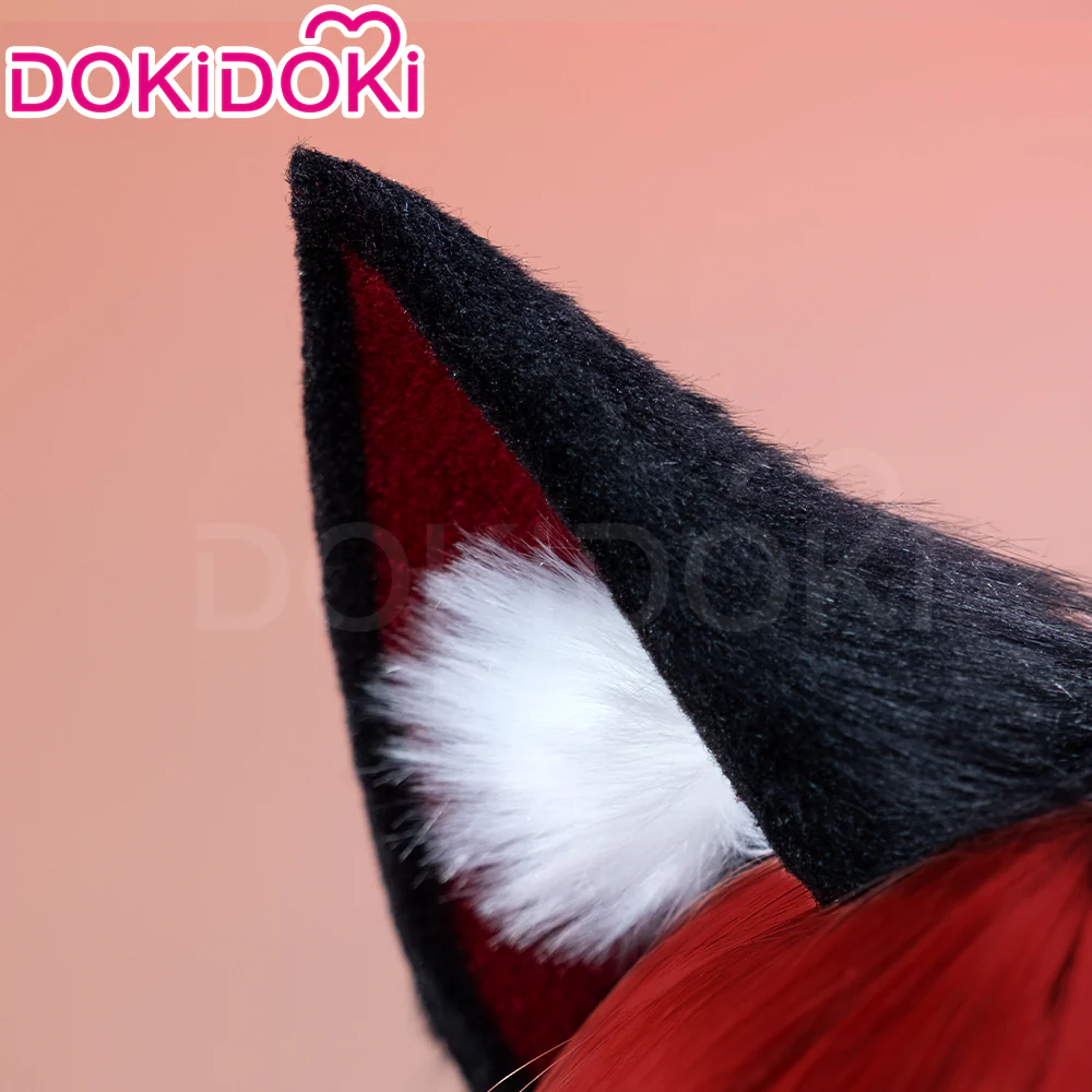 【Red Ver Ready For Ship】DokiDoki Game Zenless Zone Zero Cosplay Komano Manato Wig / Ears / Tail Short Curly Black Red Silver Hair ZZZ - Image 15
