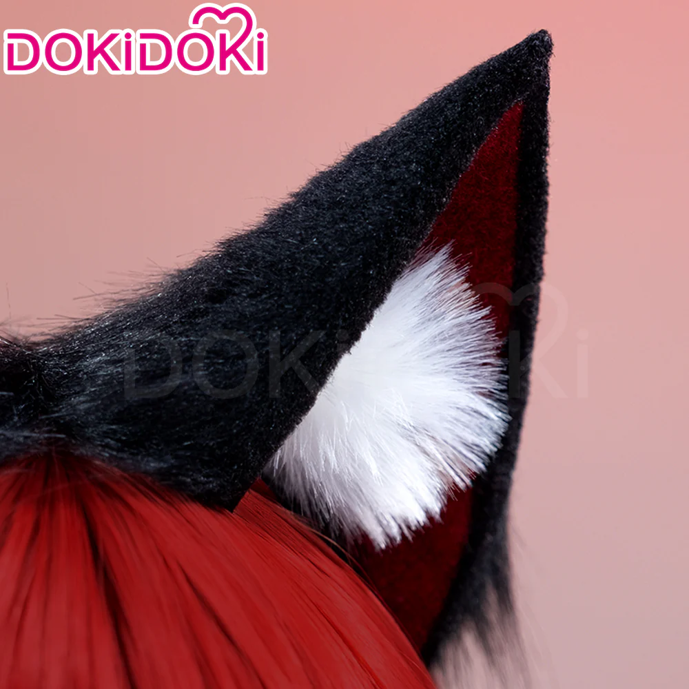 【Red Ver Ready For Ship】DokiDoki Game Zenless Zone Zero Cosplay Komano Manato Wig / Ears / Tail Short Curly Black Red Silver Hair ZZZ - Image 16