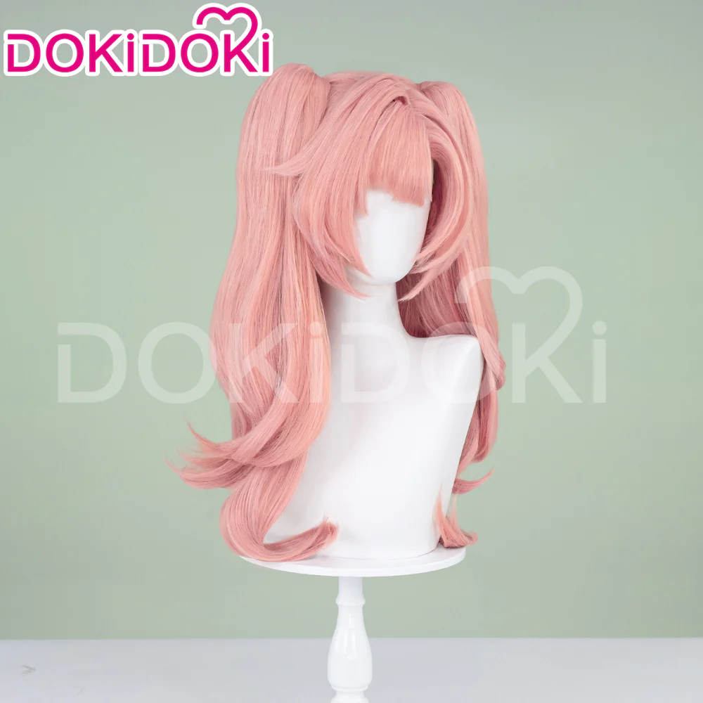 DokiDoki Game Zenless Zone Zero Cosplay Nicole Demara Women Curly Pink Lone Cosplay Wig / Earring - Image 3