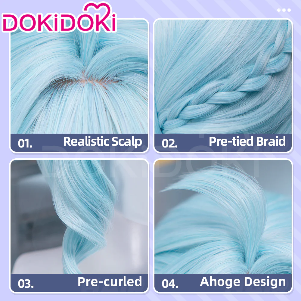 【Ready For Ship】DokiDoki Game Zenless Zone Zero Cosplay Seed Wig Blue Long Hair ZZZ - Image 4