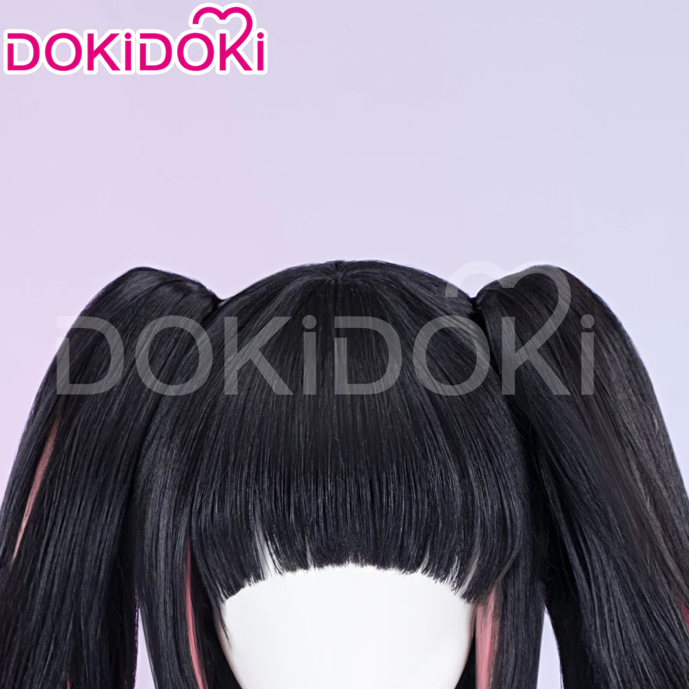 DokiDoki Game Zenless Zone Zero Cosplay Nangong Yu Wig Angels of Delusion Short Straight Black Pink Double Tail Hair  ZZZ Nan Gong Yu - Image 4