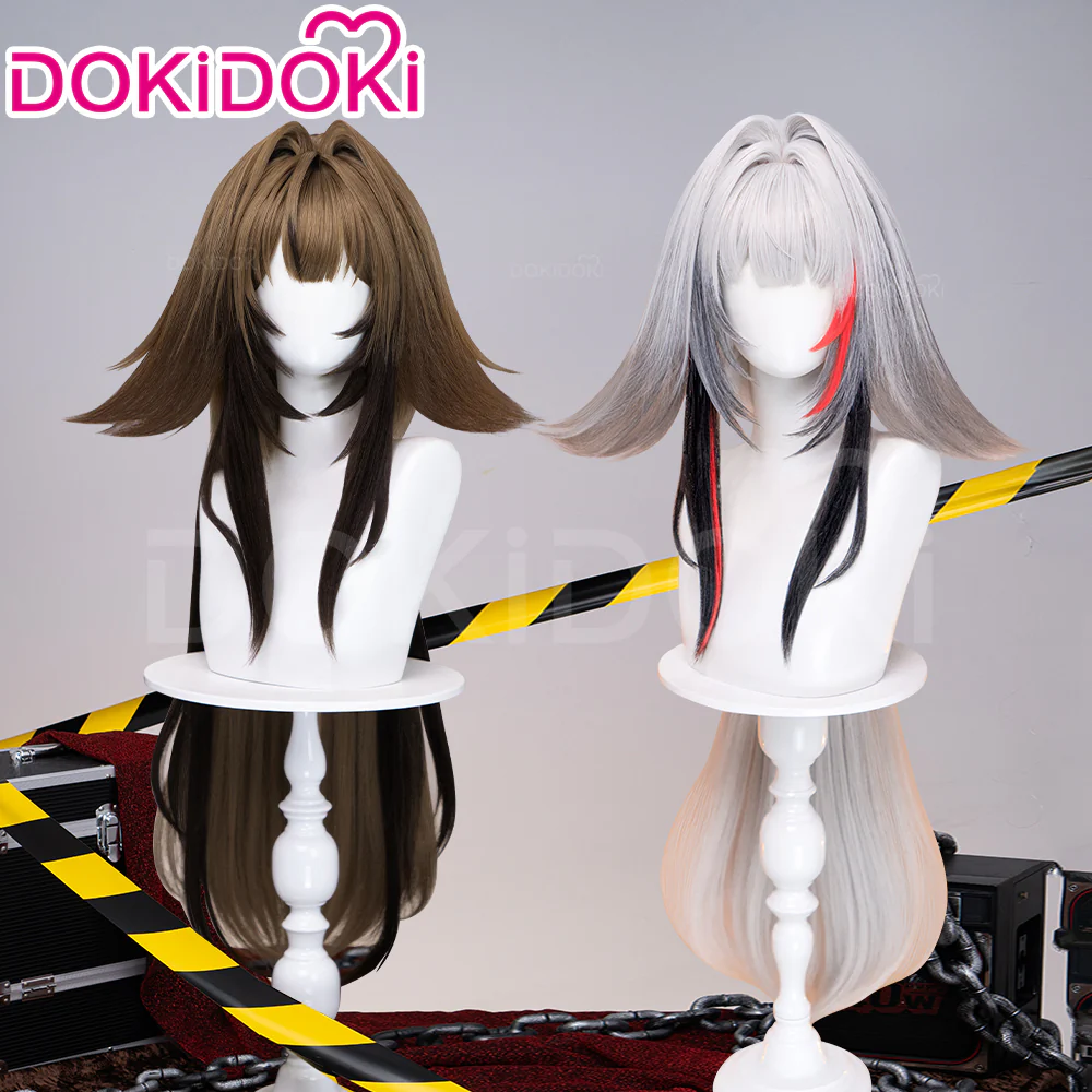 【Ready For Ship】DokiDoki Game Zenless Zone Zero Cosplay Ye Shunguang Wig Long Straight Brown / Grey White Hair ZZZ Ye Shun Guang