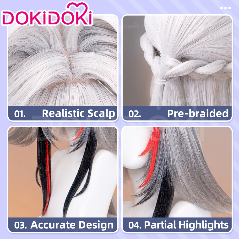 【Ready For Ship】DokiDoki Game Zenless Zone Zero Cosplay Ye Shunguang Wig Long Straight Brown / Grey White Hair ZZZ Ye Shun Guang - Image 10