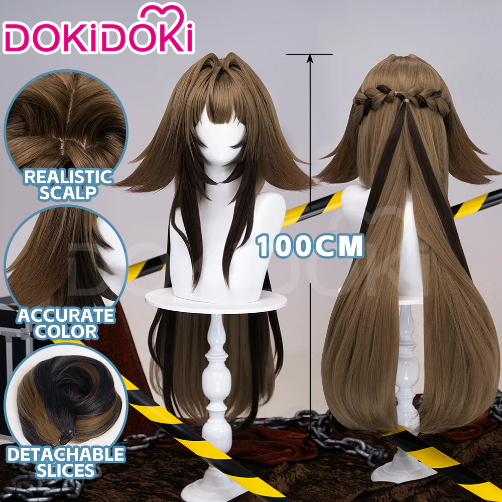 【Ready For Ship】DokiDoki Game Zenless Zone Zero Cosplay Ye Shunguang Wig Long Straight Brown / Grey White Hair ZZZ Ye Shun Guang - Image 2