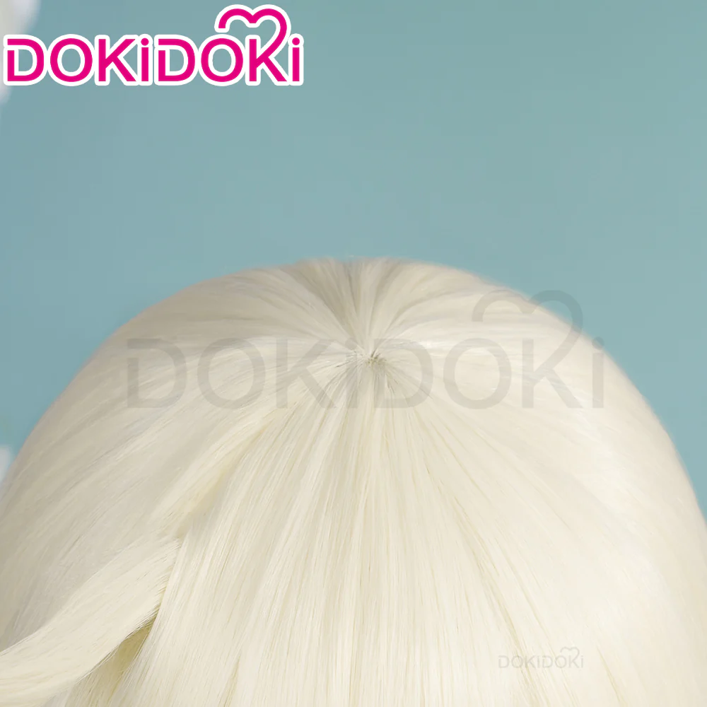 【Ready For Ship】DokiDoki GenShin Impact Cosplay Wig Klee Short Straight White Hair Women - Image 4