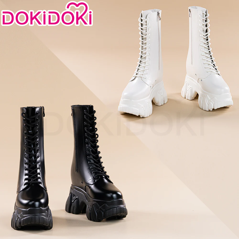 【Partially In Stock】【18 CM】DokiDoki Height Increasing Shoes / Elevator Shoes Martin Boots Black White Invisible Thick-Soled 18CM