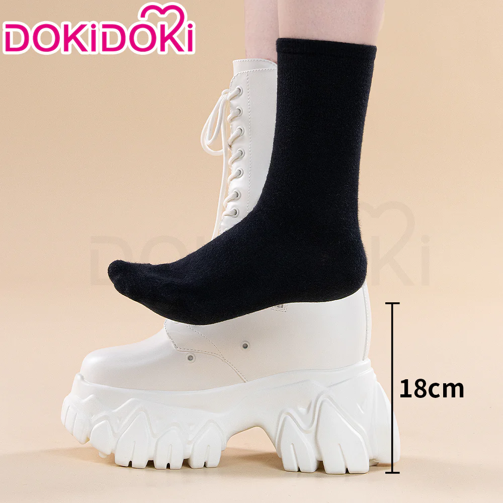 【Partially In Stock】【18 CM】DokiDoki Height Increasing Shoes / Elevator Shoes Martin Boots Black White Invisible Thick-Soled 18CM - Image 2