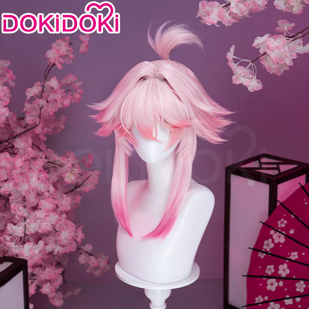 DokiDoki Honkai: Star Rail Cosplay Evanescia Wig Long Pink Gradient Hair Planarcadia - Image 2