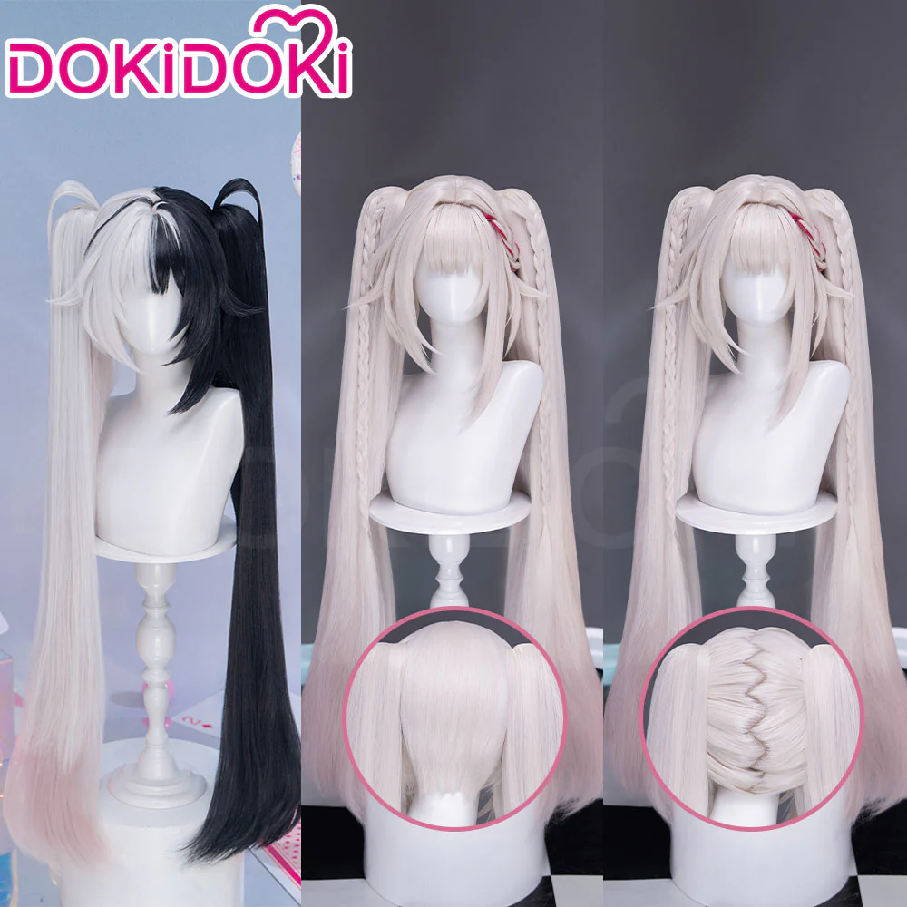 DokiDoki Honkai: Star Rail Cosplay Sparxie Wig Long Straight Silver Hair Twin Tails Sparkle SP Planarcadia