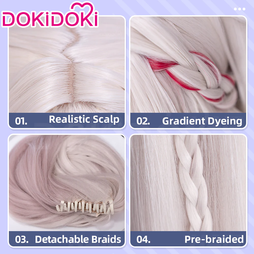 DokiDoki Honkai: Star Rail Cosplay Sparxie Wig Long Straight Silver Hair Twin Tails Sparkle SP Planarcadia - Image 12