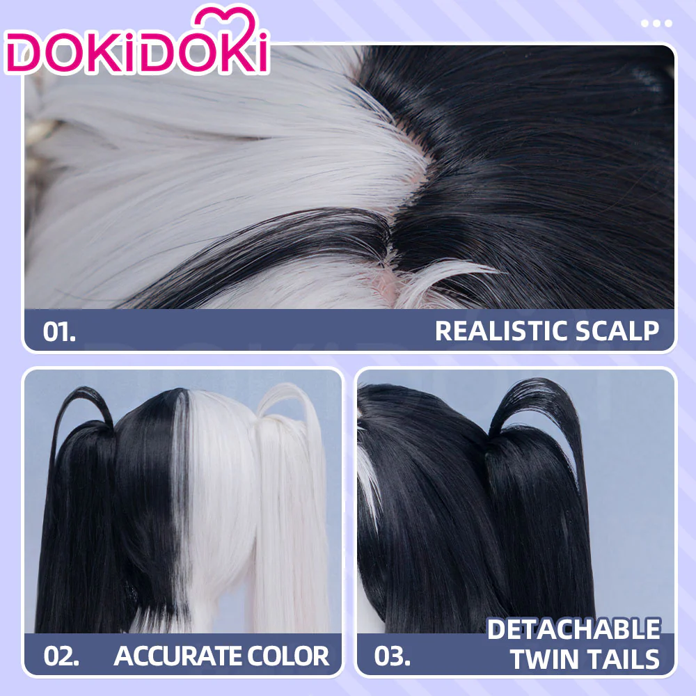 DokiDoki Honkai: Star Rail Cosplay Sparxie Wig Long Straight Silver Hair Twin Tails Sparkle SP Planarcadia - Image 17