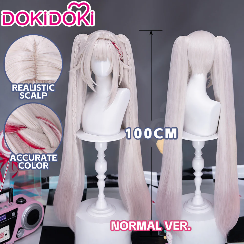 DokiDoki Honkai: Star Rail Cosplay Sparxie Wig Long Straight Silver Hair Twin Tails Sparkle SP Planarcadia - Image 2