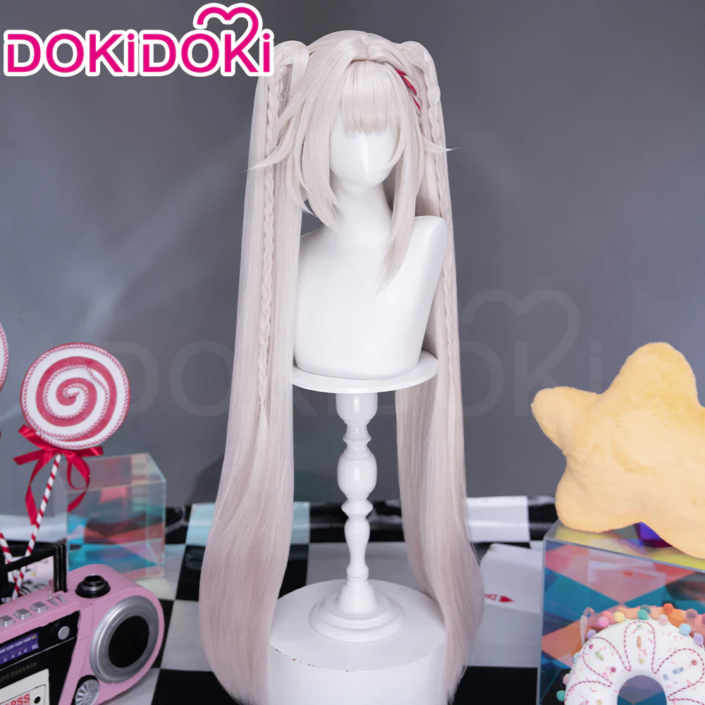 DokiDoki Honkai: Star Rail Cosplay Sparxie Wig Long Straight Silver Hair Twin Tails Sparkle SP Planarcadia - Image 5