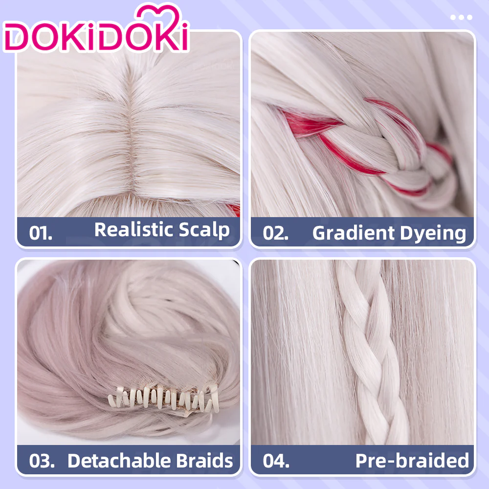 DokiDoki Honkai: Star Rail Cosplay Sparxie Wig Long Straight Silver Hair Twin Tails Sparkle SP Planarcadia - Image 6