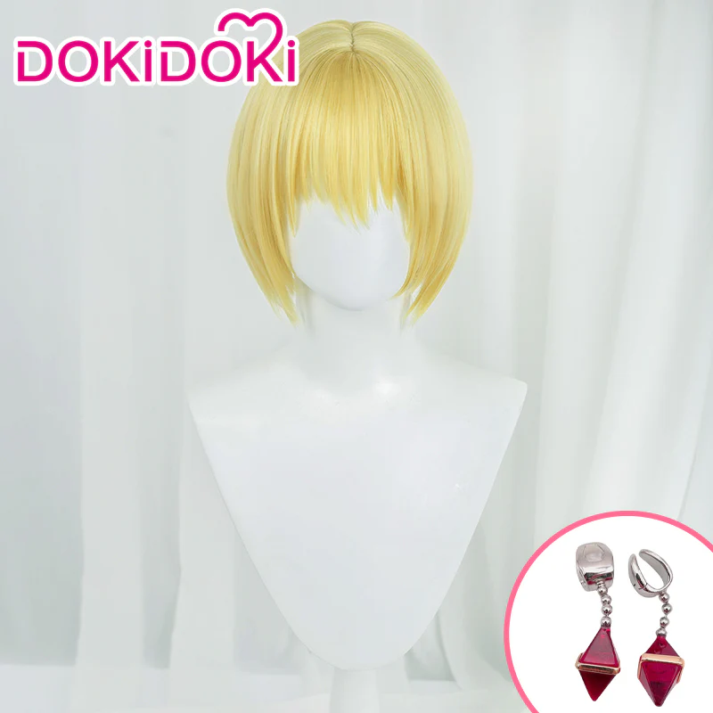 【Ready For Ship】DokiDoki Manga Anime Cosplay Wig / Earring Accessory Short Yellow