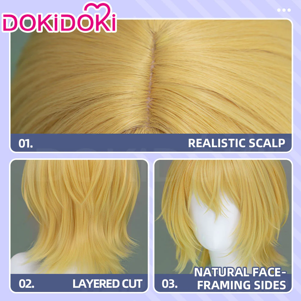 DokiDoki Manga Anime Oshi no Ko Cosplay Hikaru Kamiki Wig Short Blonde Hair - Image 4