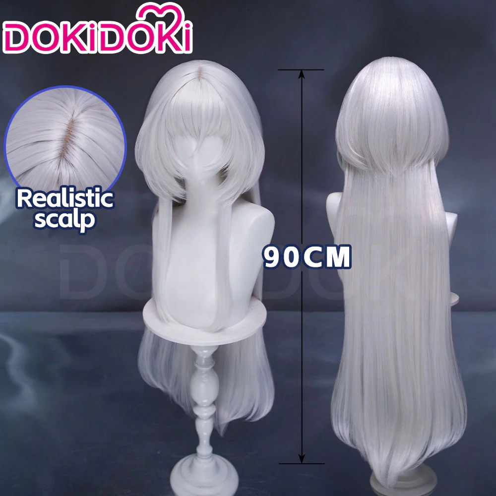 DokiDoki Manga Anime Oshi no Ko Cosplay Tsukuyomi Wig Long Straight Silver Hair Crow Mysterious Girl