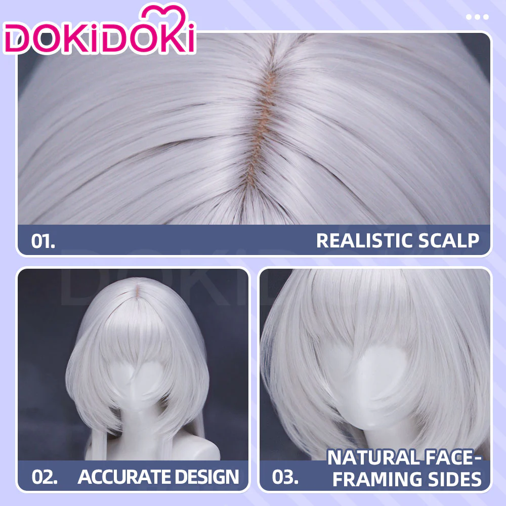 DokiDoki Manga Anime Oshi no Ko Cosplay Tsukuyomi Wig Long Straight Silver Hair Crow Mysterious Girl - Image 4