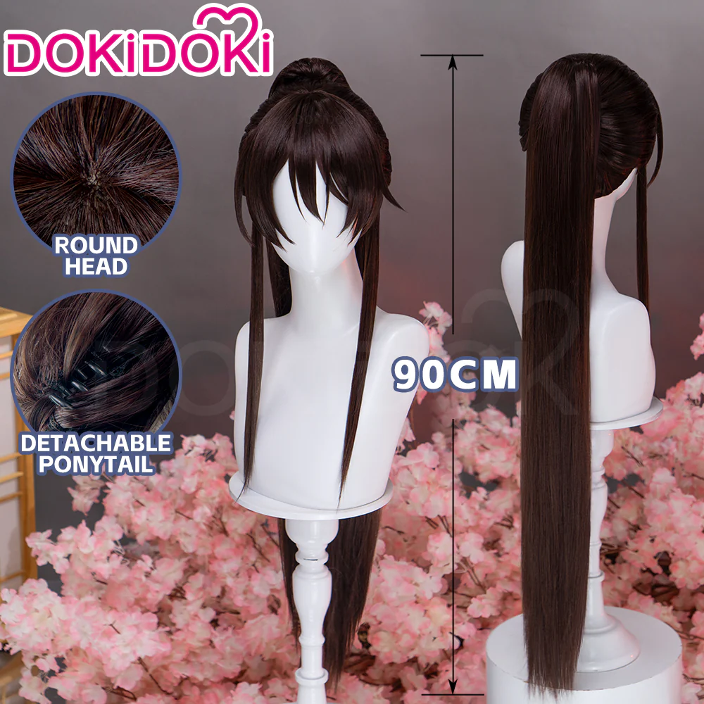 DokiDoki Anime Manga Hell's Paradise: Jigokuraku Cosplay Yamada Asaemon Sagiri Wig Long Straight Dark Brown Hair High Ponytail