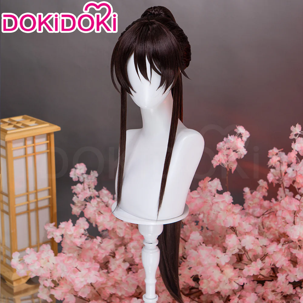 DokiDoki Anime Manga Hell's Paradise: Jigokuraku Cosplay Yamada Asaemon Sagiri Wig Long Straight Dark Brown Hair High Ponytail - Image 2