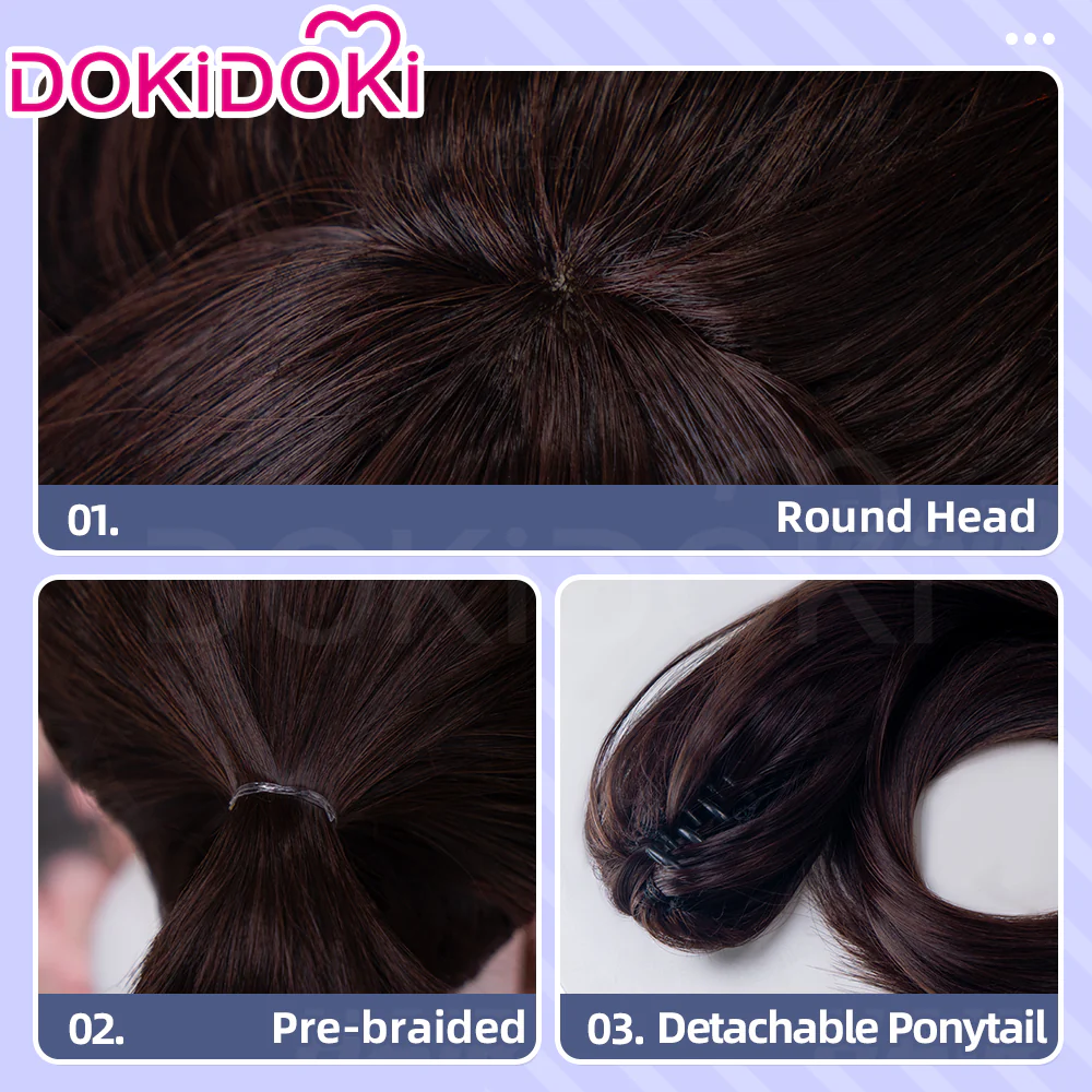 DokiDoki Anime Manga Hell's Paradise: Jigokuraku Cosplay Yamada Asaemon Sagiri Wig Long Straight Dark Brown Hair High Ponytail - Image 4