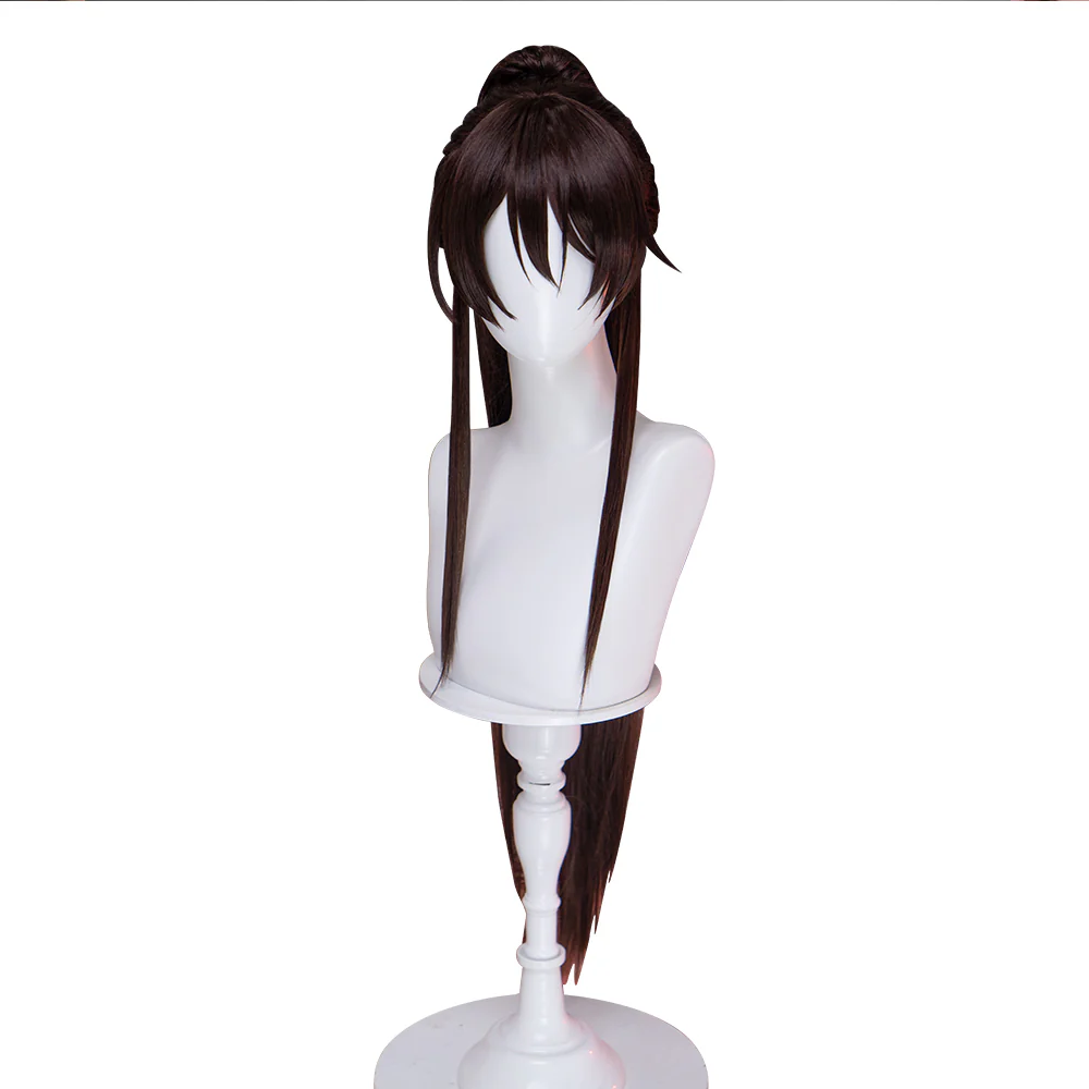 DokiDoki Anime Manga Hell's Paradise: Jigokuraku Cosplay Yamada Asaemon Sagiri Wig Long Straight Dark Brown Hair High Ponytail - Image 5
