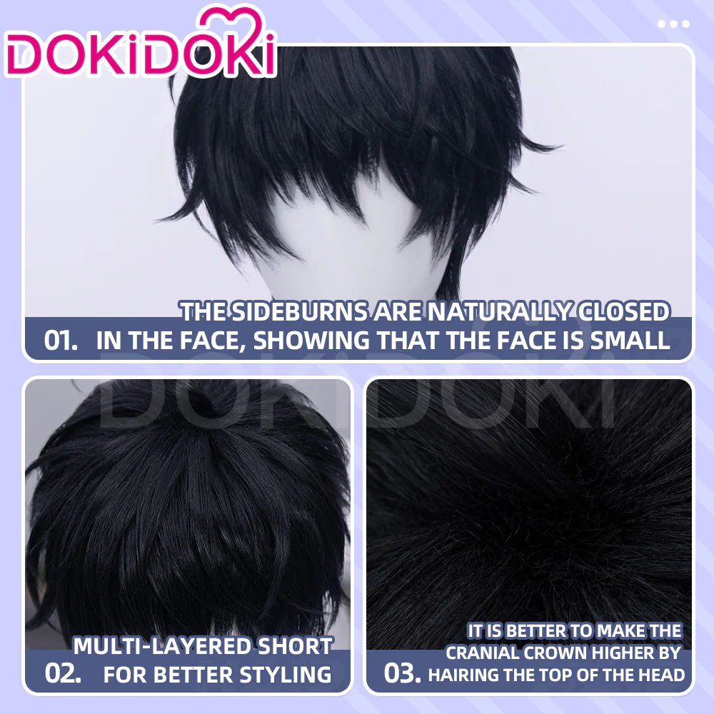 【Ready For Ship】DokiDoki Manga Lost in the Cloud Cosplay Yeon Skylar Wig Short Straight Black Hair Yaoi Manhwa - Image 2