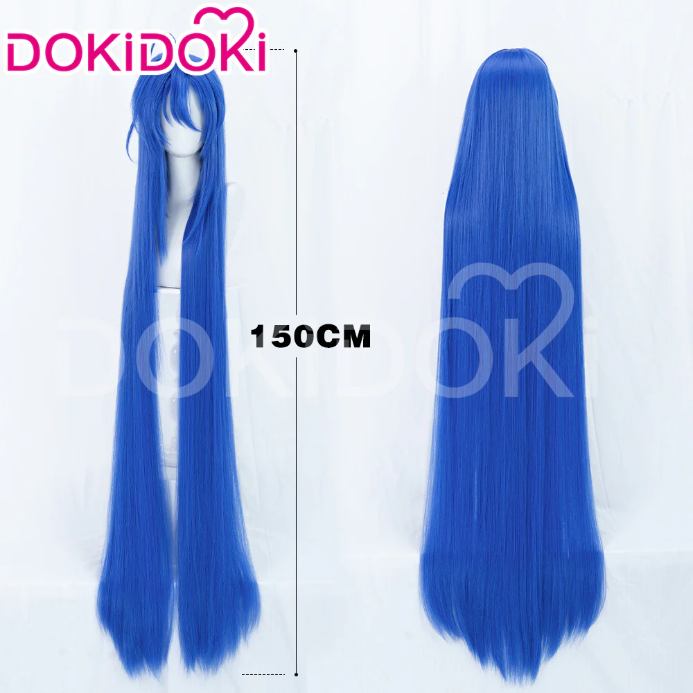 【Ready For Ship】DokiDoki Manga Lucky☆Star Cosplay Izumi Konata Wig Long Straight Blue Hair - Image 2
