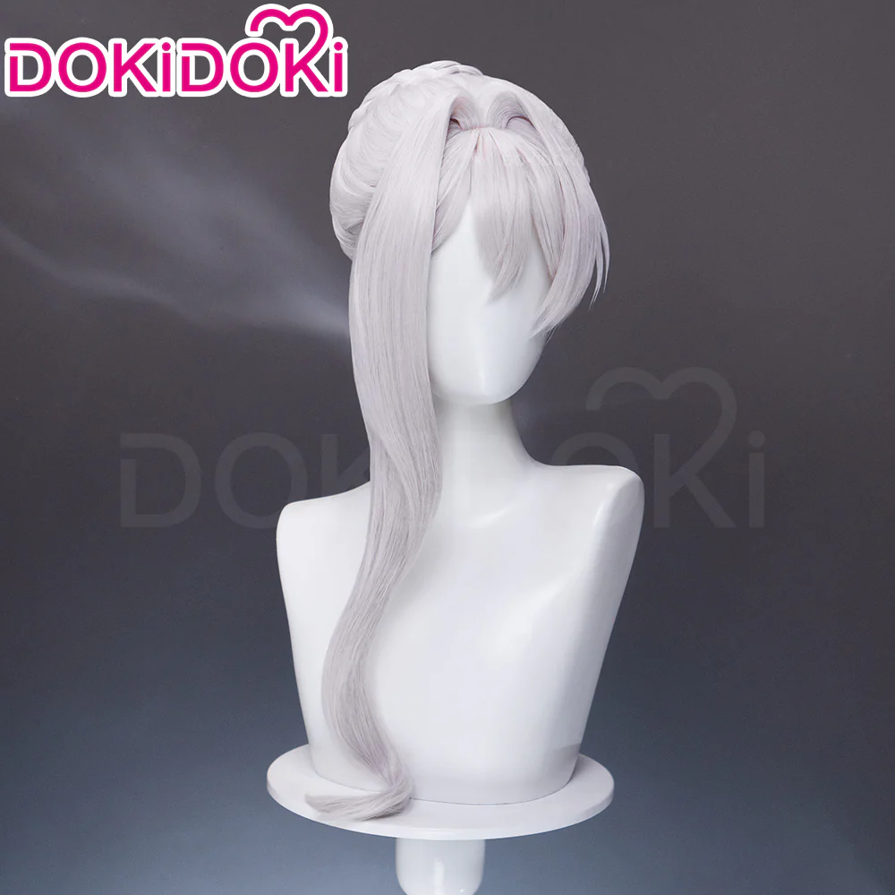 【Ready For Ship】DokiDoki Manga May I Ask for One Final Thing Cosplay Scarlet Wig Silver Hair Buns Scarlet El Vandimion - Image 3