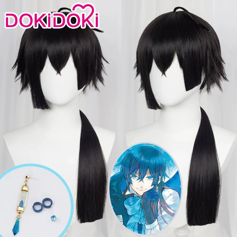 【Ready For Ship】DokiDoki Anime The Case Study of Vanitas Cosplay Vanitas Cosplay Wig / Earrings  Vanitas no Carte long Black Wig Men - Image 3